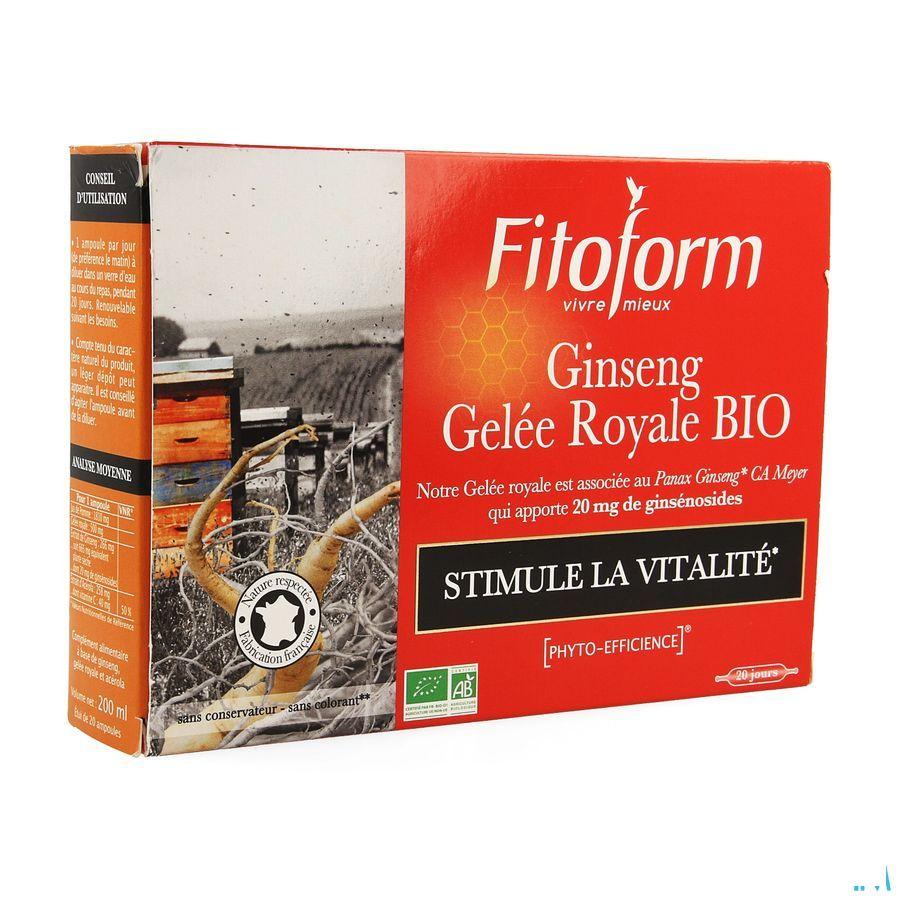 Ginseng Gelee Royale Bio Ampullen 20 Fitoform  -  Bioholistic Diffusion