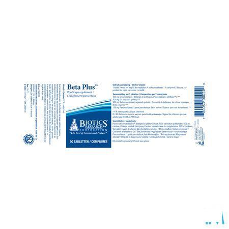 Biotics Beta Plus 90 tabletten  -  Energetica Natura