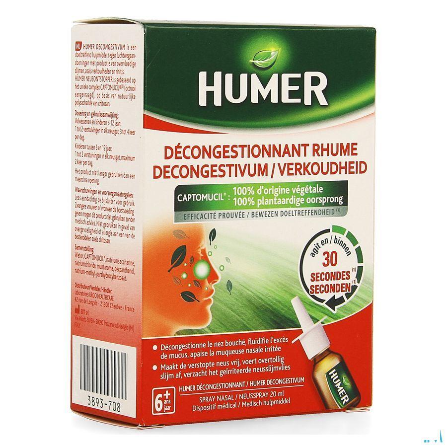 Humer Decongestivum Verkoudheid Neusspray 20 ml  -  Urgo Healthcare