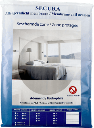 Amp Housse Anti Acarien 90x200x16cm