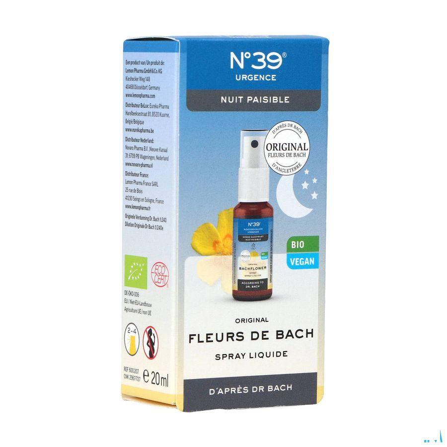 Fleurs De Bach Bio Nr 39 Urgence Nuit Spray 20 ml  -  Eureka Pharma