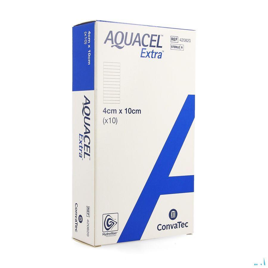Aquacel Extra Pansement Hydrofiber + renf.fibr. 4x10cm 10  -  Convatec
