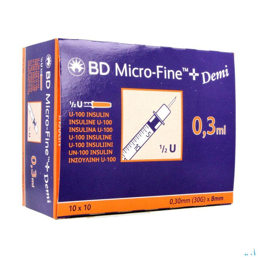 Bd Microfine+ Ins.Sp.Demi 0,3  ml 30G 8Mm 100 324826