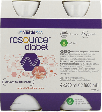 Resource Diabet Strawberry 4x200 ml 12173635  -  Nestle