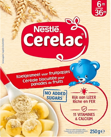 Nestle Cerelac Koekjesmeel Fruitpapjes 250 gr  -  Nestle