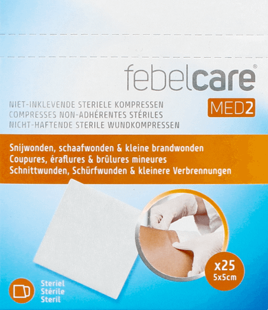 Febelcare Med2 Komp.n-inkl. Ster. 5,0x 5,0cm 25x1