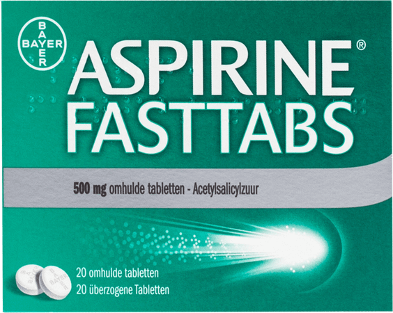 Aspirine Fasttabs 500 mg Filmomhulde tabl 20