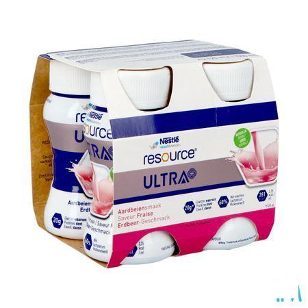 Resource Ultra+ Aardbeiensmaak 4X125 ml