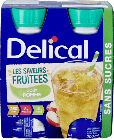 Delical Fruitdrink Z/Suiker Appel 4 x 200 ml