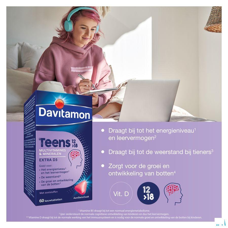 Davitamon Teens Aardbei Comp 60  -  Perrigo
