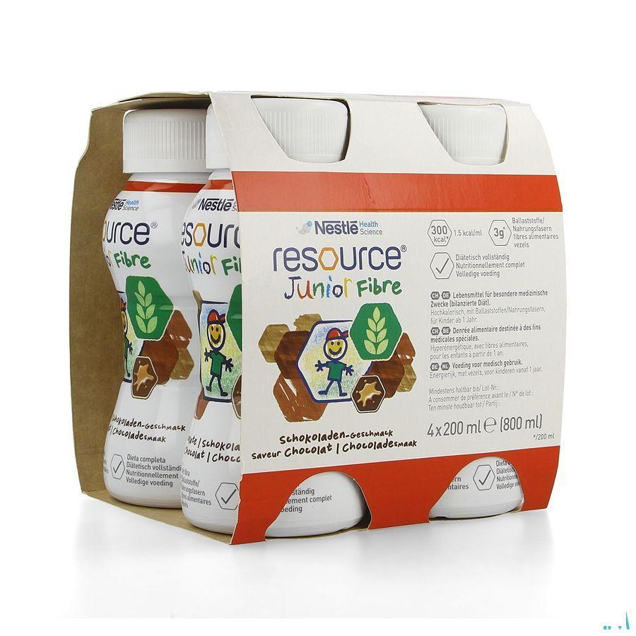 Resource Junior Fibre Chocolade 4x200 ml  -  Nestle