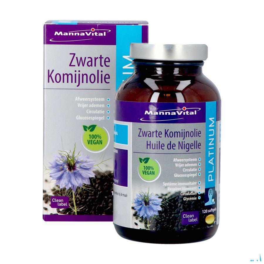 Mannavital Omega 3 Zwarte Komijnolie V-Caps 120