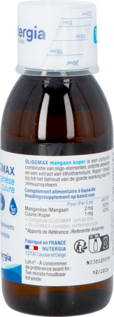 Oligomax Manganese Cuivre 150 ml  -  Lab. Nutergia