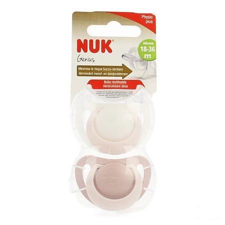 Nuk 2 Fopspenen Maat 3 Genius Meisje  -  Eureka Pharma