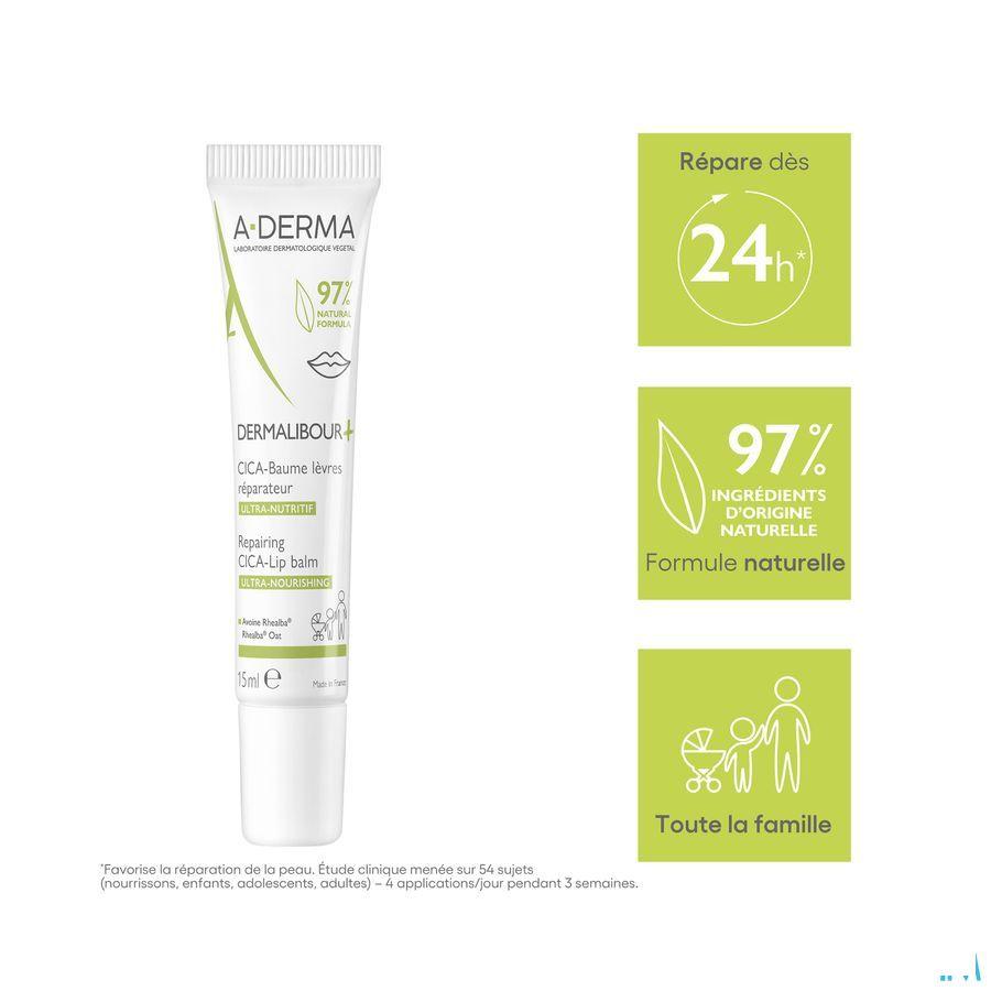 Aderma Dermalibour + Cicabalsem Lippen 15 ml  -  Aderma