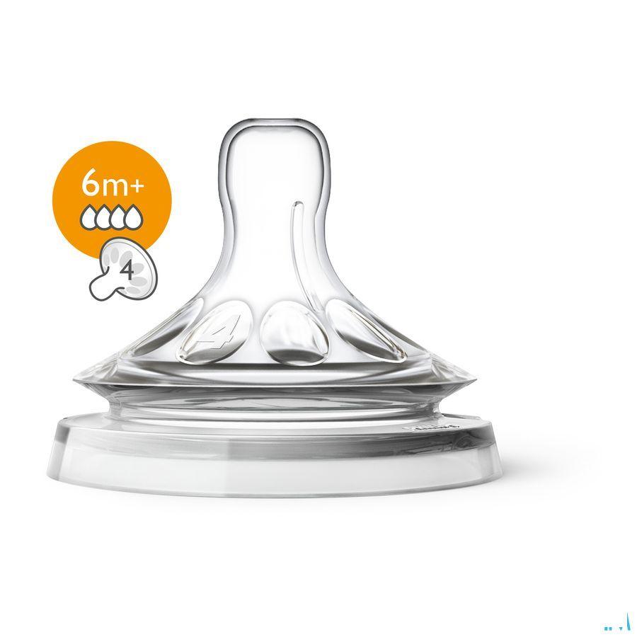 Philips Avent Natural 2.0 Zuigspeen 4 Gaatjes Scf044/27  -  Bomedys