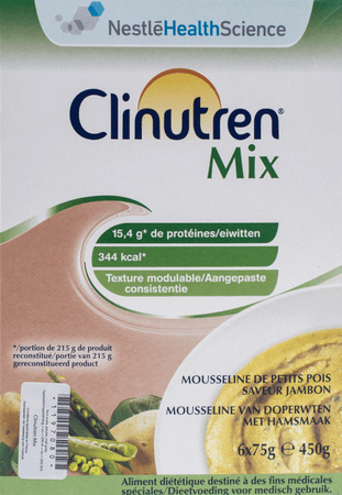 Clinutren Mix Ham-Erwtjes  Zakje 6X75G