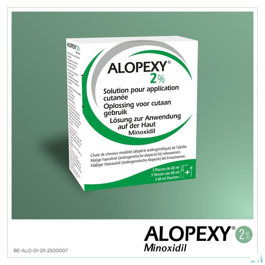 Alopexy 2 % Liquid Flacon Plast et 3x60 ml