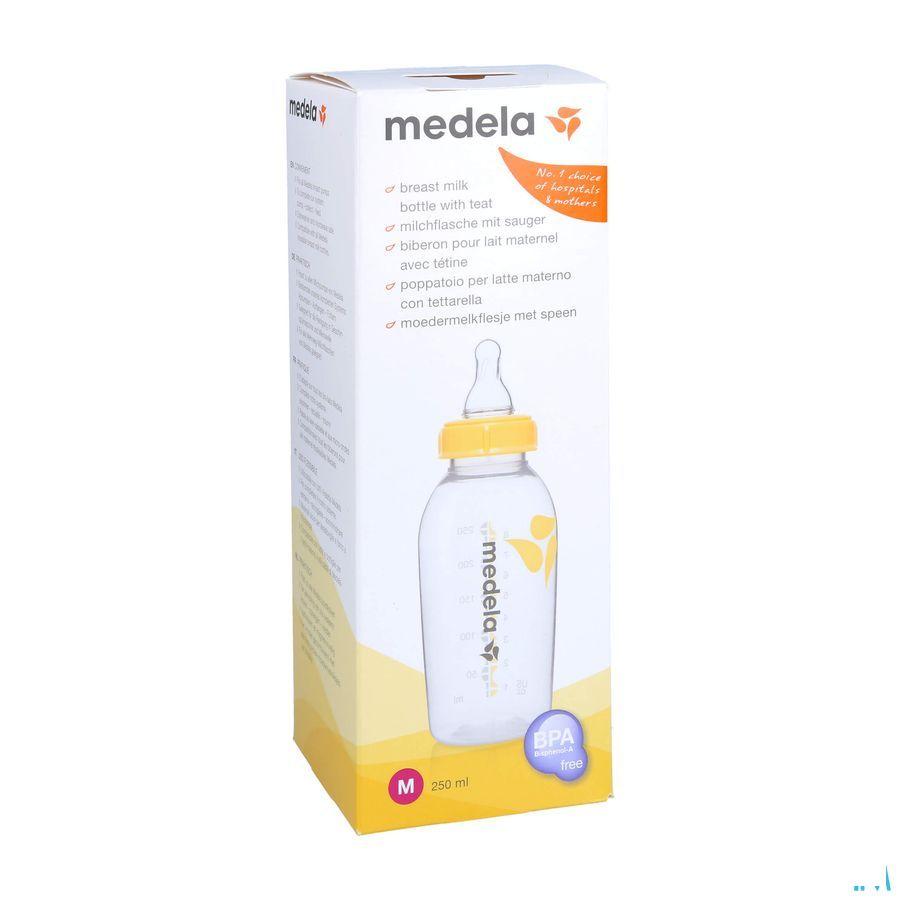 Medela Bouteille Lait Matern.250 ml + tet.debit Moyen  -  Medela