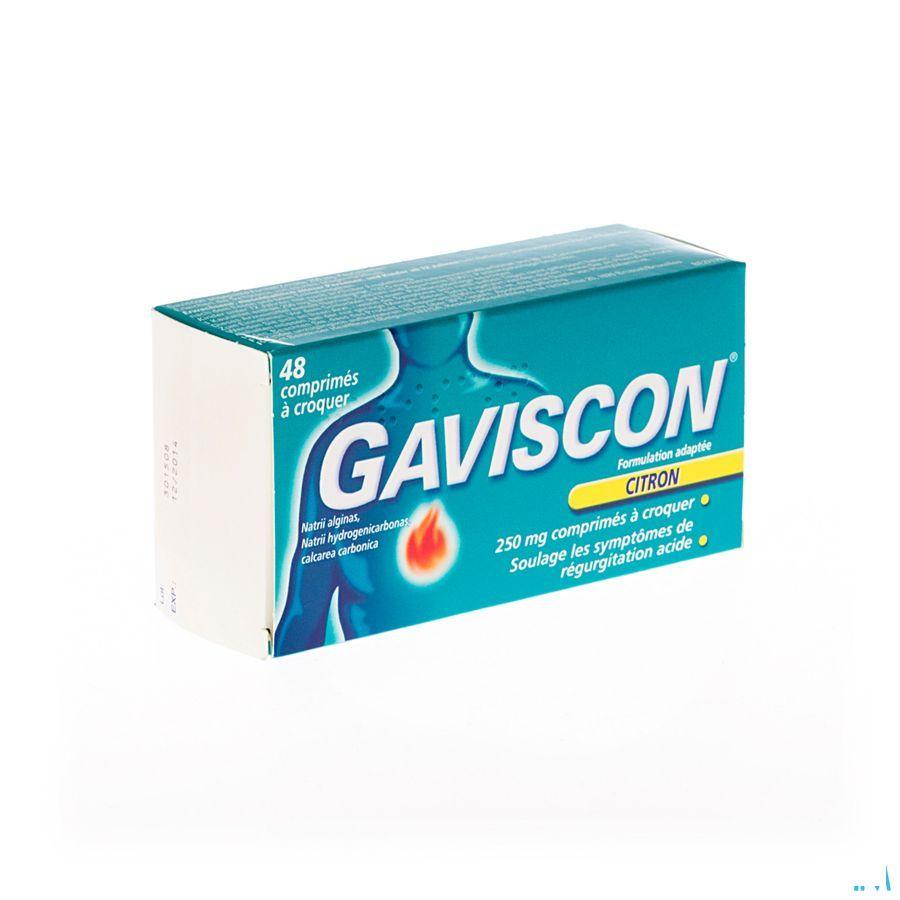 Gaviscon Aangepaste Form.Citroen 250 mg Kauwtabl 48
