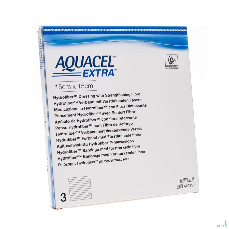 Aquacel Extra Verband Hydrofiber + versterk. 15x15cm 3  -  Convatec