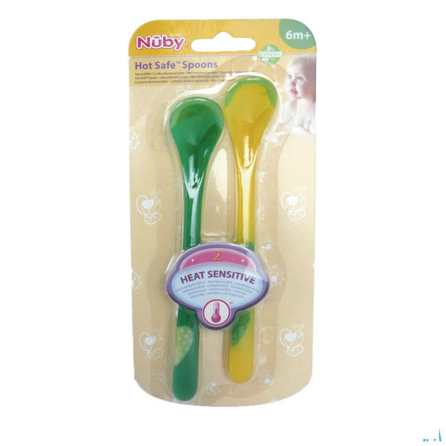 Nuby Warmtegevoelige Lepel Met Lange Handgreep - 2stk - 6m +   -  New Valmar