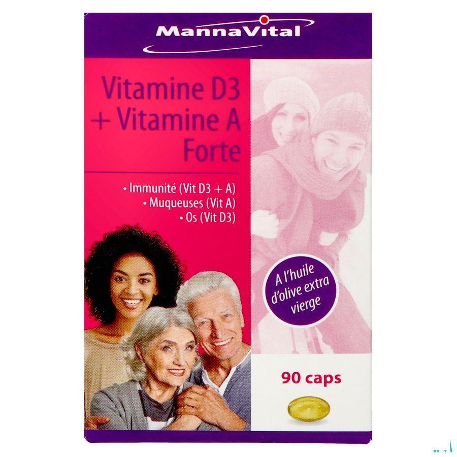 Mannavital Vitamine D3 + Vitamine A Forte Caps 90