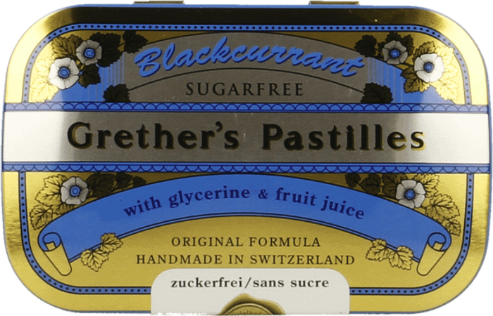 Blackcurrant Grethers Zonder Suiker Dragee 60 gr  -  Melisana