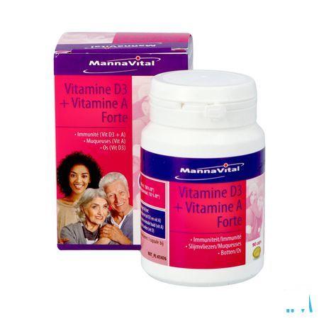 Mannavital Vitamine D3 + Vitamine A Forte Caps 90