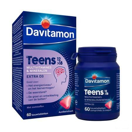 Davitamon Teens Aardbei Comp 60  -  Perrigo