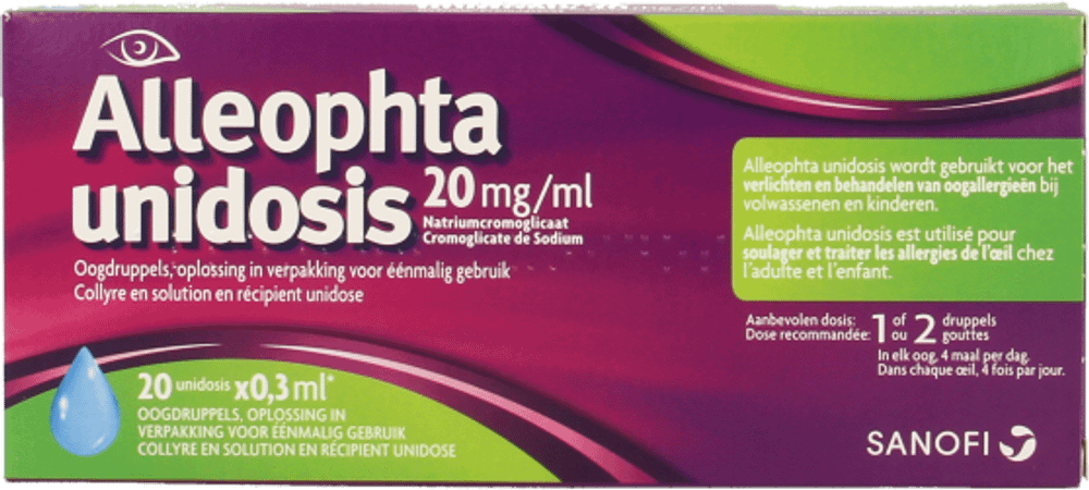 Alleophta 20 mg/ml Gouttes Oculaires Unidose 20x0,3 ml