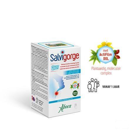 Salvigorge 2act Spray zonder Alcohol 30 ml  -  Aboca