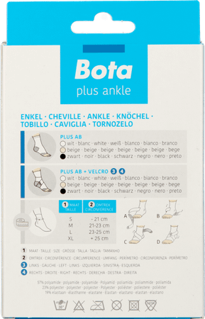 Bota Plus Enkelstuk+Velcro Zwart L 23-25Cm