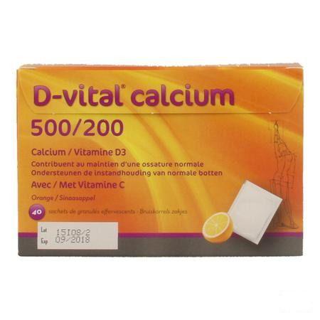 D Vital Calcium 500/200 Sinaas Zakjes 40  -  Depharm