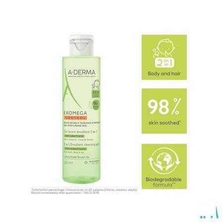 Aderma Exomega Control Reinigingsgel 2in1 200 ml  -  Aderma