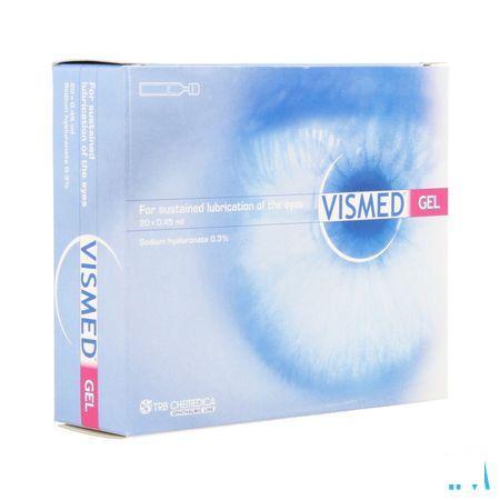 Vismed Gel Bevochtigen Ogen 0,3% Flacon 20 X 0,45 ml