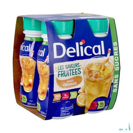 Delical Fuitdrink Z/Suiker Sinaasapp. 4X200 ml