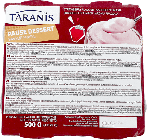Taranis Pause Dessert Aardbei 4x125 gr 4690  -  Revogan