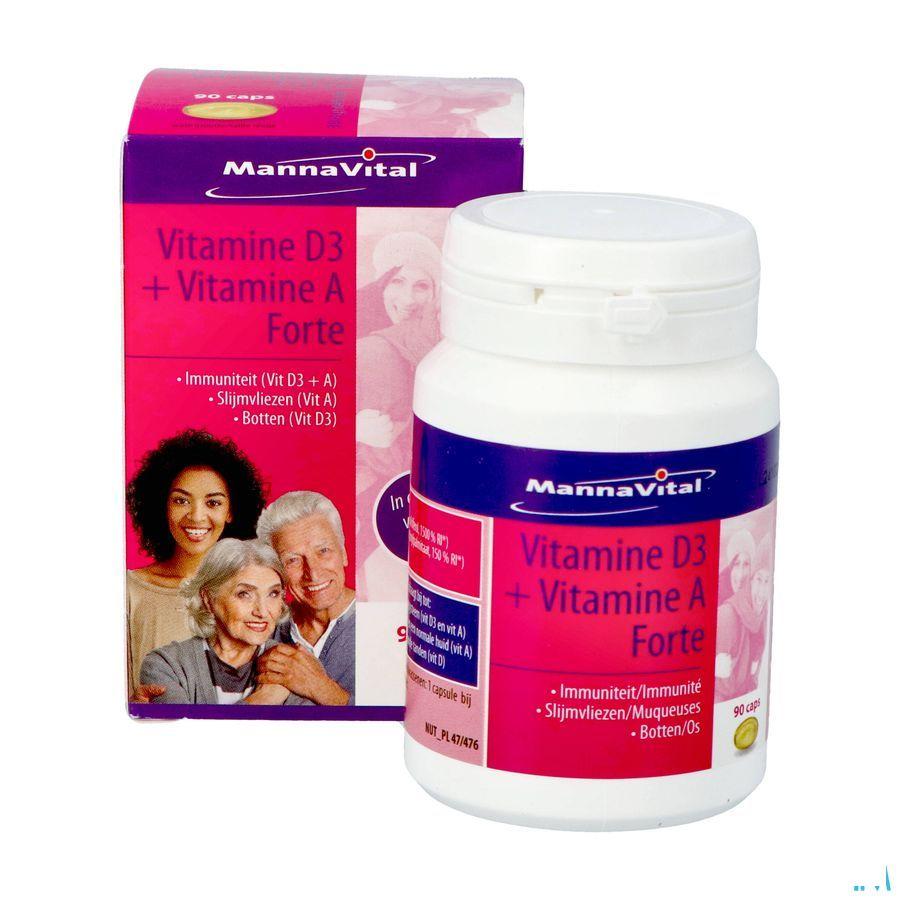 Mannavital Vitamine D3 + Vitamine A Forte Caps 90