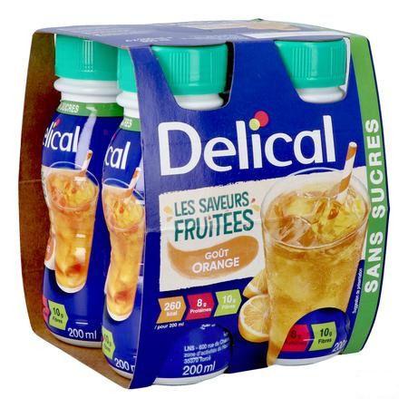 Delical Fuitdrink Z/Suiker Sinaasapp. 4X200 ml