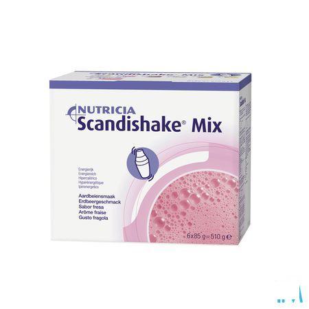 Scandishake Mix Aardbei Zakje 6x85 gr  -  Nutricia