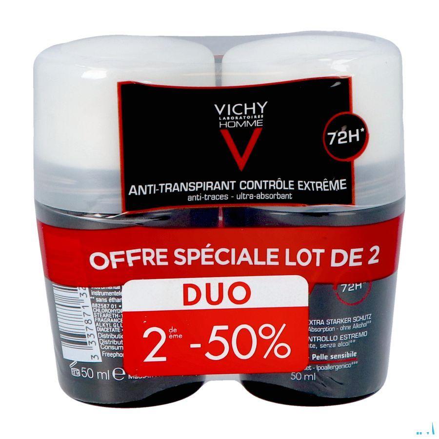 Vichy Homme Deo Anti transp. 72u Roller Duo 2x50 ml  -  Vichy