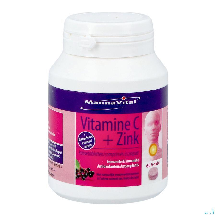 Mannavital Vitamine C + Zinc Comp A Croquer 60