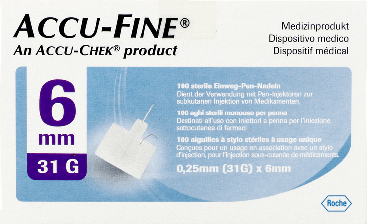 Accu Fine 31 gr 6mm 100  -  Roche Diagnostics