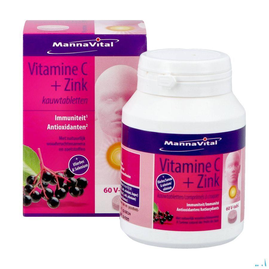 Mannavital Vitamine C + Zinc Comp A Croquer 60