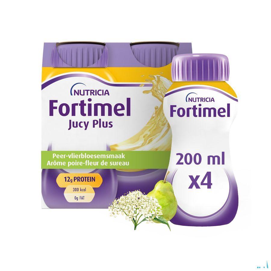 Fortimel Jucy Plus Peer Vlierbloes. 4 x 200 ml 185088