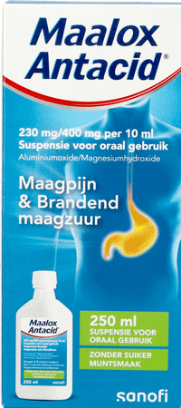 Maalox Antacid 230 mg/400 mg/10 ml Suspension Buvable 250 ml