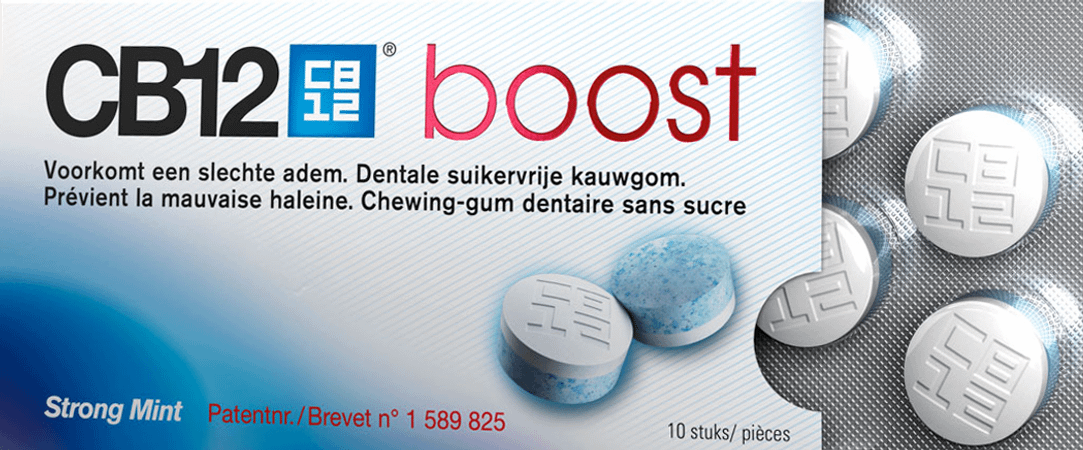 Cb12 Boost Chewing Gum Strong Mint Suikervrij 10