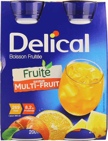 Delical Fruitdrink Multivruchten 4x200 ml  -  Bs Nutrition