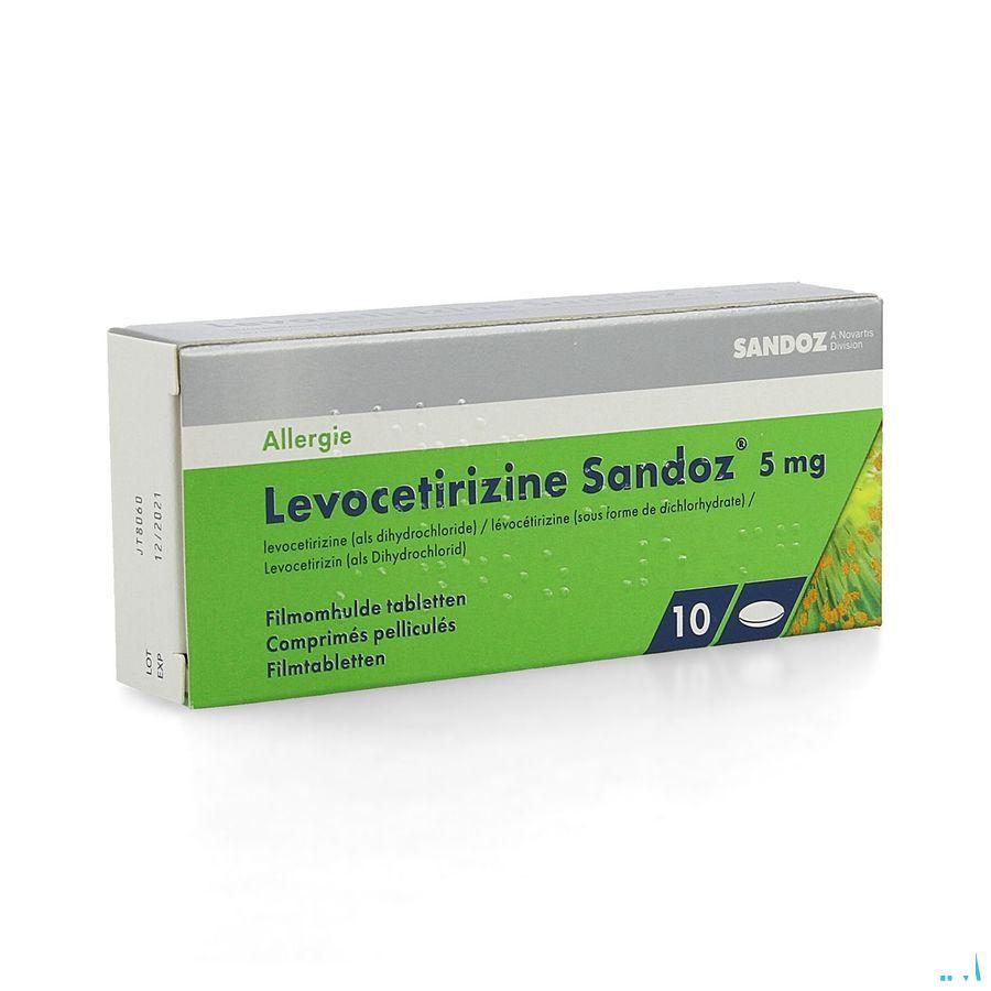 Levocetirizine Sandoz 5 mg Tabletten Enrob. 10 X 5 mg
